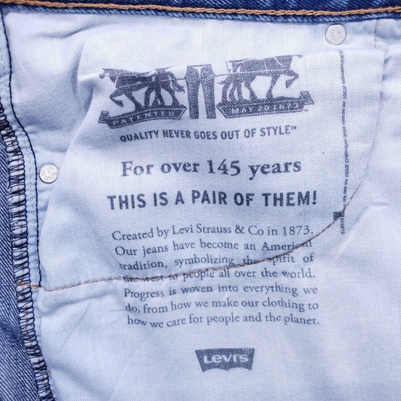 Levis 505 Jeans Denim Cotton Men SZ 38x32 Blue Straight Stretch VTG Mid Rise 90s - Picture 9 of 12